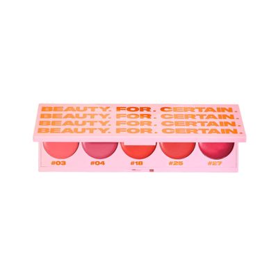 Beauty. For. Certain. From Subtle to Saucy Cream Blusher Palette | 5 Colors of Creme Blush | Buildable, Blendable Lightweight Makeup Blush Tint for Cheek & Lip (0.26 oz)
