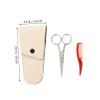 LALADEFIEE Beard Scissors and Comb Set Stainless Steel Grooming Kit for Mustache and Facial Hair with Nose Hair Scissors and Storage Pouch Men view 2