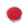OHPHCALL 1pc Portable Folding Rhinestone Double-Sided Cosmetic Mirror for Women Chic Red Makeup Mirror High Definition Surface for Girls and Makeup Artists view 1