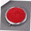 OHPHCALL 1pc Portable Folding Rhinestone Double-Sided Cosmetic Mirror for Women Chic Red Makeup Mirror High Definition Surface for Girls and Makeup Artists view 3