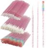 300 PCS Eyelash Extension Supplies Kit, Disposable Lash Spoolies Brushes Micro Swab Brushes Mascara Wand Lip Brushes for Eyelash Extension Tattoo Lipstick ApplicatorPurple Rainbow view 1