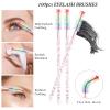 300 PCS Eyelash Extension Supplies Kit, Disposable Lash Spoolies Brushes Micro Swab Brushes Mascara Wand Lip Brushes for Eyelash Extension Tattoo Lipstick ApplicatorPurple Rainbow view 2