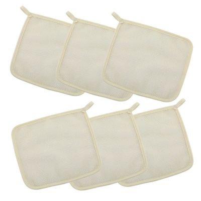 Healeved Shower Accessories 6pcs Nylon Towel Set Exfoliating Face Washcloth for Bathing Random Color