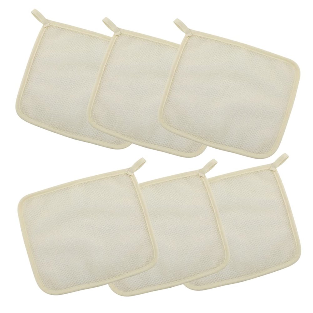 Healeved Shower Accessories 6pcs Nylon Towel Set Exfoliating Face Washcloth for Bathing Random Color