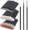 300 PCS Eyelash Extension Supplies Kit, Disposable Lash Spoolies Brushes Micro Swab Brushes Mascara Wand Lip Brushes for Eyelash Extension Tattoo Lipstick ApplicatorBlack Rainbow view 1