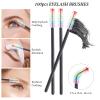 300 PCS Eyelash Extension Supplies Kit, Disposable Lash Spoolies Brushes Micro Swab Brushes Mascara Wand Lip Brushes for Eyelash Extension Tattoo Lipstick ApplicatorBlack Rainbow view 2