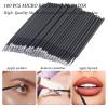 300 PCS Eyelash Extension Supplies Kit, Disposable Lash Spoolies Brushes Micro Swab Brushes Mascara Wand Lip Brushes for Eyelash Extension Tattoo Lipstick ApplicatorBlack Rainbow view 4