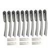 OHPHCALL 10pc Set Portable Stainless Steel Eyebrow Trimmer Kit Mens Folding Razor view 1