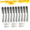 OHPHCALL 10pc Set Portable Stainless Steel Eyebrow Trimmer Kit Mens Folding Razor view 2