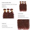 10 12 14 inch Color 33 Bundles Human Hair Reddish Brown Deep Curly Bundles Double Weft Brazilian Virgin Copper Red Human Hair Extensions view 4