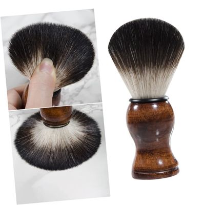 Healeved Portable Beard Cleaning Brush for Men Skin-friendly Nylon Bristle Shaving Brush Smooth Handle for Beard Styling Grooming Compact Travel-friendly Design