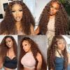 24 24 24 Inch Dark Brown Human Hair Water Wave Bundles Color 4 Bundles Chocolate Brown Water Wave Human Hair Bundles Double Weft Wet And Wavy Bundles Brown Bundles Remy Hair Extensions view 2