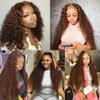 24 24 24 Inch Dark Brown Human Hair Water Wave Bundles Color 4 Bundles Chocolate Brown Water Wave Human Hair Bundles Double Weft Wet And Wavy Bundles Brown Bundles Remy Hair Extensions view 3