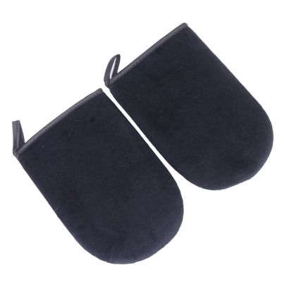 Healeved 2 Pack Self Tanning Mitts for Applying Sunless Tanning Lotion Comfortable Gloves Lint Material for Even Application Black Set