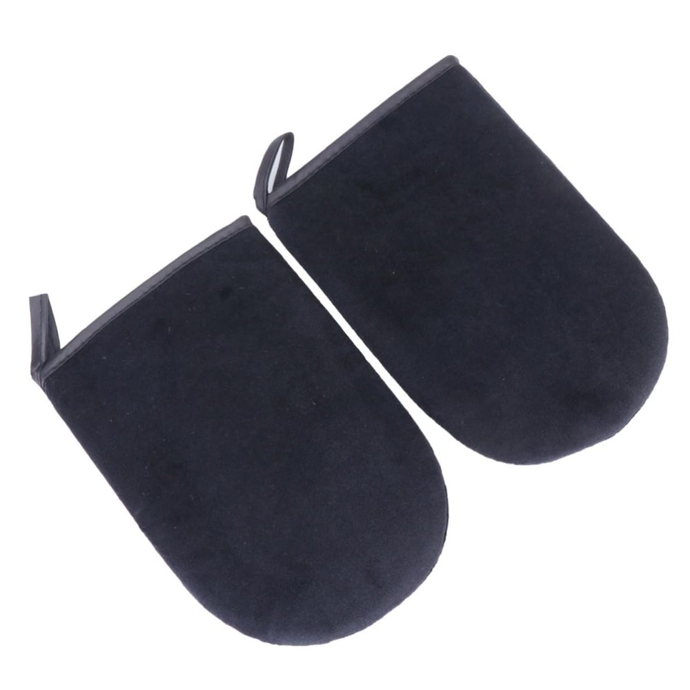 Healeved 2 Pack Self Tanning Mitts for Applying Sunless Tanning Lotion Comfortable Gloves Lint Material for Even Application Black Set