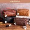 Personalized Mens Toiletry Bag, Custom Travel Bag with Hook, Handcrafted Leather Shaving Kit, Travel Toiletry Bag,Engraved Name for Groomsmen/Anniversary/Birthday/Husband/Dad/Christmas Gift Black view 3