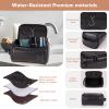 Personalized Mens Toiletry Bag, Custom Travel Bag with Hook, Handcrafted Leather Shaving Kit, Travel Toiletry Bag,Engraved Name for Groomsmen/Anniversary/Birthday/Husband/Dad/Christmas Gift Black view 4