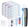 100 Kits Basic Toiletry Kits Homeless Personal Hygiene Kit Bulk Homeless Care Package Supplies Travel Toiletry Kit Homeless Hygiene Kit Bulk for Men Women Disposable Toiletry Kit(10-IN-1) view 1