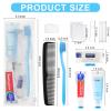 100 Kits Basic Toiletry Kits Homeless Personal Hygiene Kit Bulk Homeless Care Package Supplies Travel Toiletry Kit Homeless Hygiene Kit Bulk for Men Women Disposable Toiletry Kit(10-IN-1) view 2