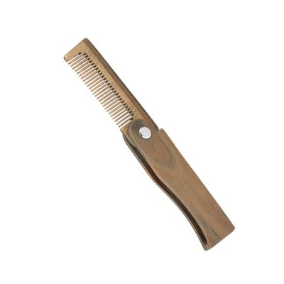 SOESFOUFU Portable Wooden Beard Comb for Men Mini Beard Care Tool Durable Green Sandalwood Design for Grooming Styling Facial Hair Travel-friendly Pocket