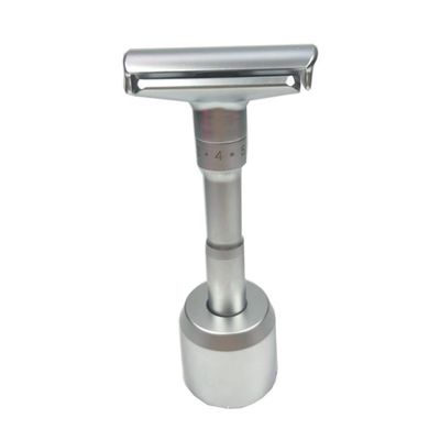 FRCOLOR Silver Zinc Alloy Shaving Razor Stand Holder for Men's Safety Razors Compact Design Durable Base Accessory for Bathroom Use
