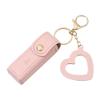 EUBUY Lipstick Holder Keychain, PU Leather Chapstick Case Keychain with Mirror, Girls Travel Lipgloss Makeup Storage Holder view 1