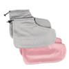 SOESFOUFU 2pair Thermal Insulation Foot Covers Cotton Foot Straps for Beauty Salon Heat-retainting Soft Elastic Band Design Light Pink and Grey Essential for view 1