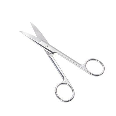 FRCOLOR Stainless Steel Eyelids Stickers Scissors Curved Makeup Scissors for Eyebrows Facial Hair and Nose Trimming Portable Beauty Tool for Home and Travel Use