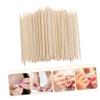 WOONEKY 300pcs Double-headed Wooden Nail Cleaning Sticks Multi-functional Cuticle Remover Tools for Manicure and Nail Art Dead Skin and Polish Remover view 3