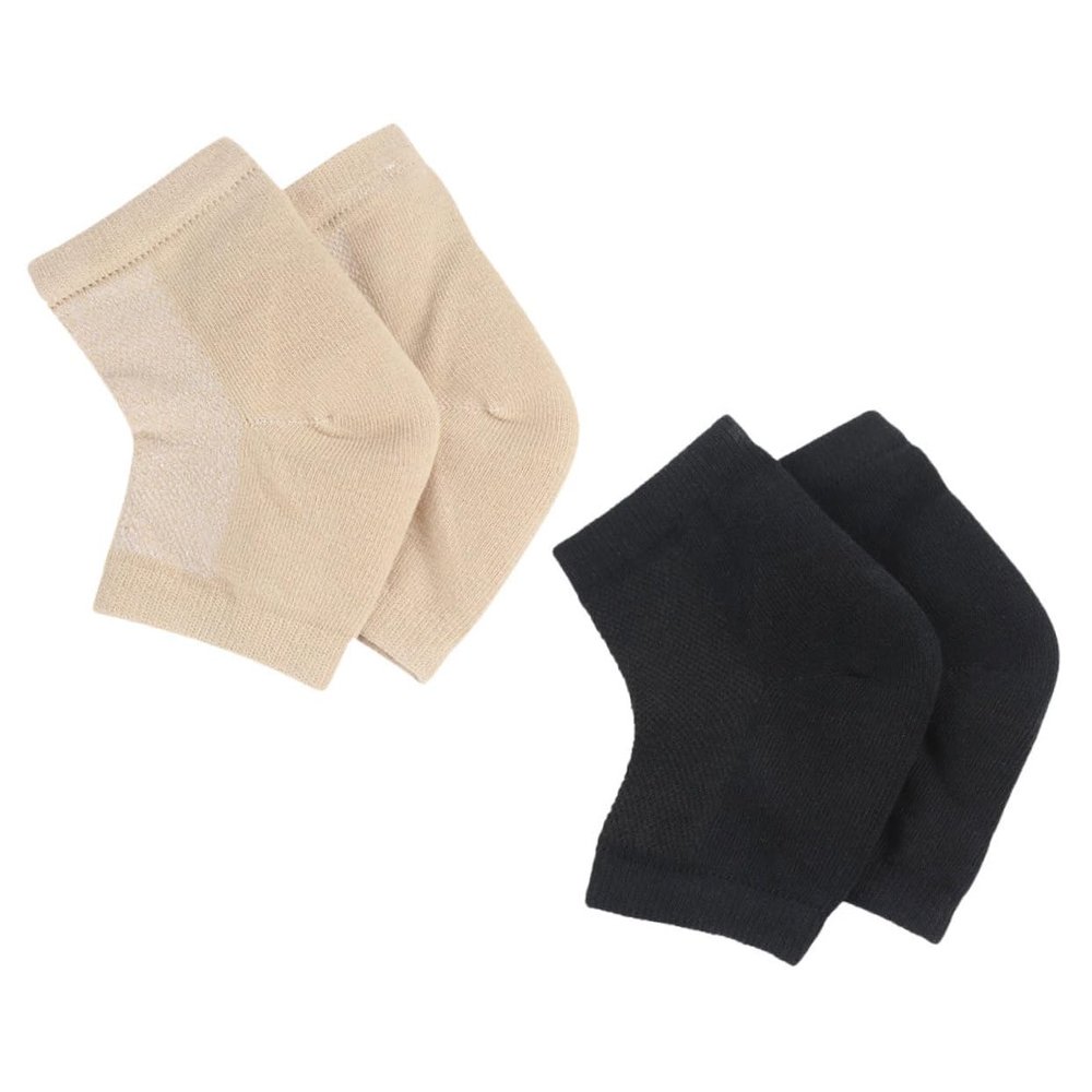 BIUDECO 2pairs Moisturizing Toeless Socks Gel for Women Cracked Heel Relief Reusable and Washable