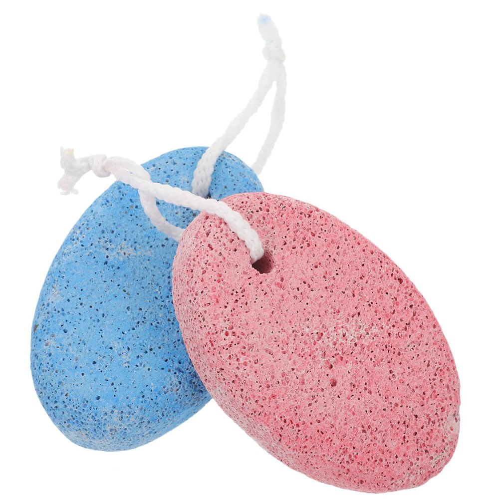 SOESFOUFU 2pcs Foot Scrubber Volcano Stone for Dead Skin Removal Durable Exfoliating Pumice for Foot Care for Home Use and Travel Includes Storage Box