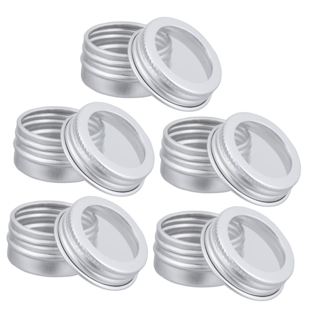 Outanaya 30pcs Aluminum Jar Lids Makeup Organizer Box Portable Dressing Container for Creams Ointments Beauty Products