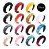 Golden Velvet Cross Hair Hoop Women's Fried Dough Twists Braid Cloth Solid Color Wide Edge Hair Hoop(Yellow) view 3