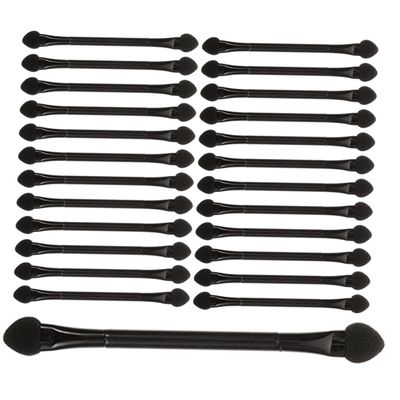 BIUDECO 25pcs Professional Eyeshadow Applicator Sticks Supple Sponge Heads for Makeup Needs