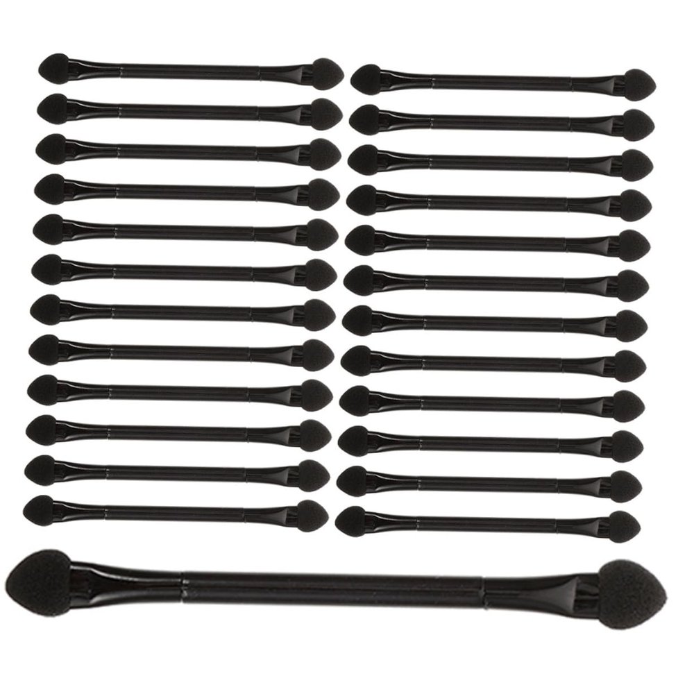 BIUDECO 25pcs Professional Eyeshadow Applicator Sticks Supple Sponge Heads for Makeup Needs