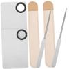 Cosmetic Mixing Plate Set 2 Sets Stainless Steel with Spatula view 1