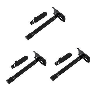 Outanaya 3pcs Manual Safety Shaver for Men and Women and Reusable Shaving Tool - Handle Travel-Friendly Beard Trimmer for Comfortable Use