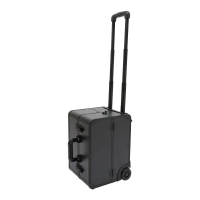 DYRABREST Lockable Rolling Makeup Case with 6 Trays, Multi-layer Professional Makeup and Tattoo Organizer, Portable Aluminum Alloy Beauty Tool Box for Makeup Artists, Hairstylists (black)