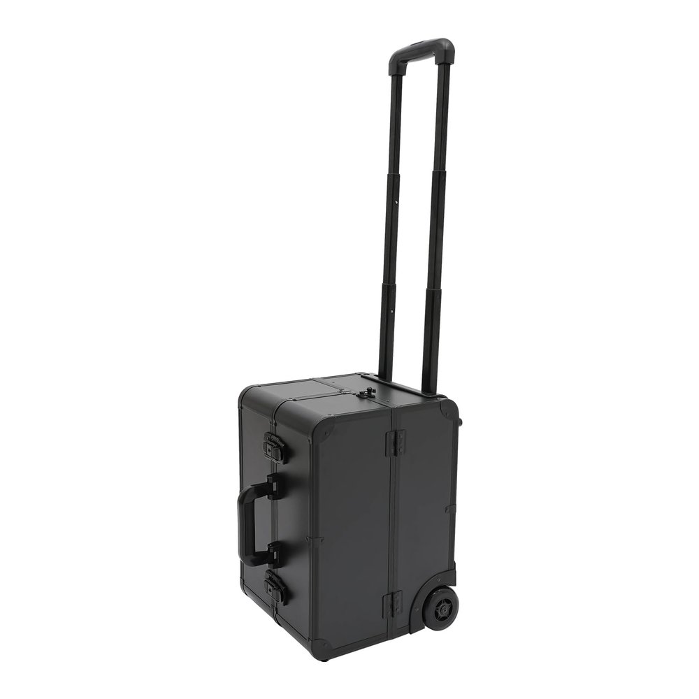 DYRABREST Lockable Rolling Makeup Case with 6 Trays, Multi-layer Professional Makeup and Tattoo Organizer, Portable Aluminum Alloy Beauty Tool Box for Makeup Artists, Hairstylists (black)