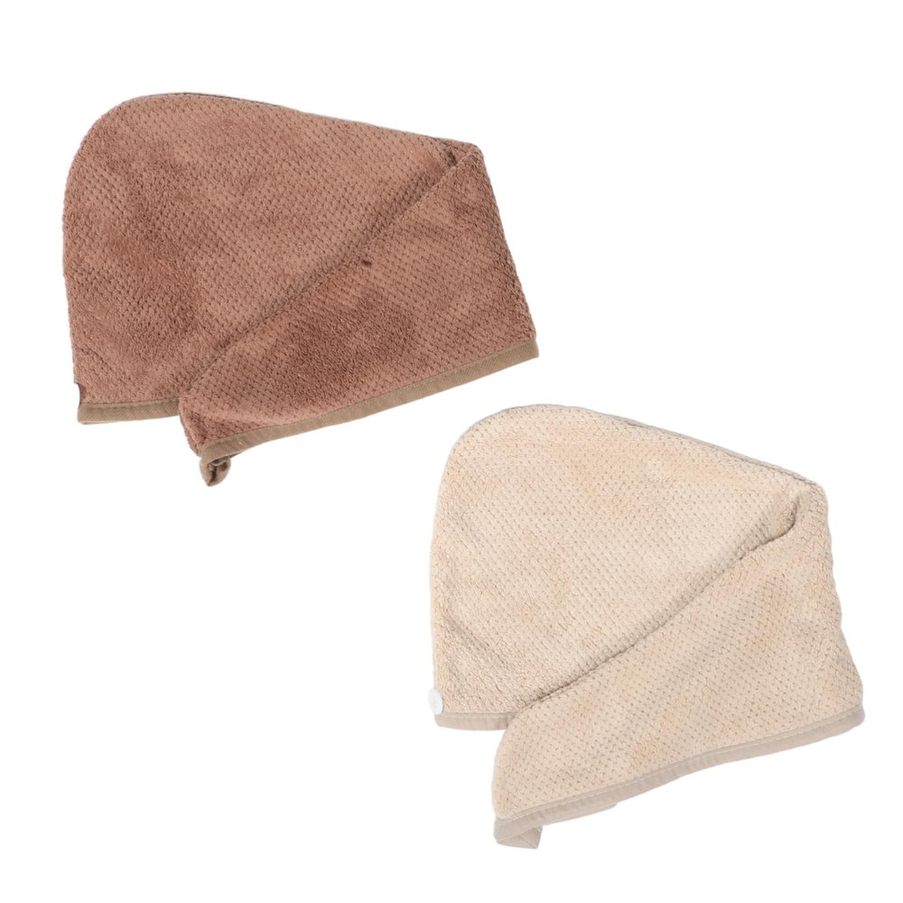 COLLBATH Super Soft Hair Drying Cap 2 Pack Absorbent Dry Hair Hat Comfortable Fleece Wrap
