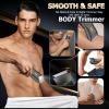 ENSSU Manscape Body Hair Trimmer for Men, Pubic Groin Hair Trimmer for Men with Safe Blade,Cordless Ball Shaver w/Light, Charging Dock,Waterproof Body Groomer Man,LED Display,1H Charge,Orange view 2
