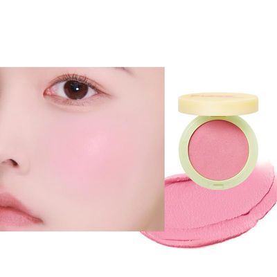 1 PC Fidoo Pat Pat Cushion Blush Mud, Low Color Saturation Matte Nude Pink Makeup Blusher Cheek Color with Mirror (A102, 4g)