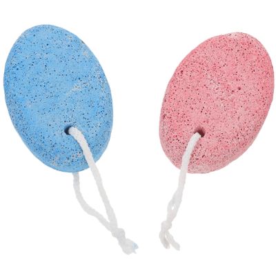 WOONEKY 2pcs Foot Pedicure Stone Double Sided Foot File Scrubber for Dead Skin Care Random Color