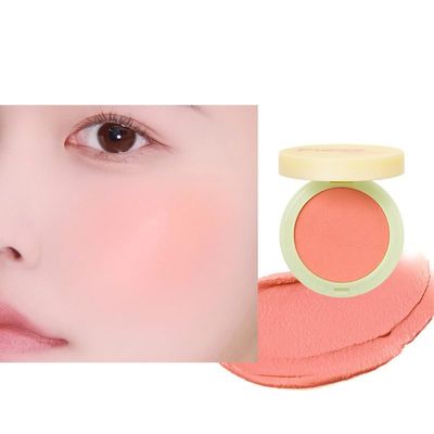 1 PC Fidoo Pat Pat Cushion Blush Mud, Low Color Saturation Matte Nude Pink Makeup Blusher Cheek Color with Mirror (A104, 4g)