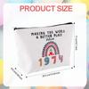 50th 1974 Makeup Bag for Women, Creative Birthday Cosmetic Bag Liner Zipper Design Linen Makeup Bag Funny Birthday Gift for Her Aunt Mom Sister Best Friend view 2