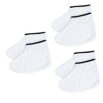 FRCOLOR 3pairs Moisturizing Wax Cover Foot Straps for Therapy White Insulated Cotton Booties for Use for Paraffin Wax Treatments