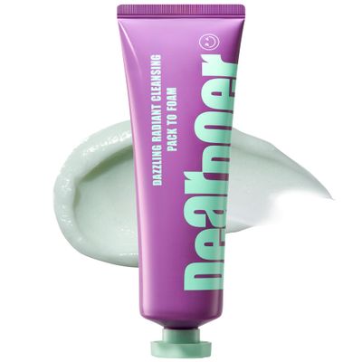 Dear Doer Dazzling Radiant Cleansing Pack to Foam 3-in-1 Wash-Off Mask & Exfoliator & Cleanser w/Fresh Grape Extract & Niacinamide Vitamin C and Resveratrol for Dry, Dull Skin (3.38 fl oz)