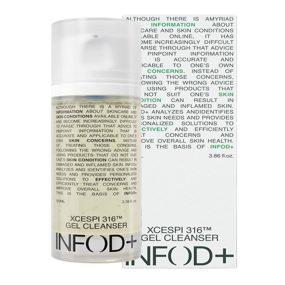 INFODPLUS XCESPI316 Gel Cleanser  Exosome & Walnut Powder | Foaming Korean Face Wash for Deep Pore Cleansing, Blackhead Care & Hydration