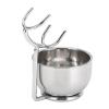 NOENNULL Shaving Holder and Soap Bowl, Hair Shaving Brush and Stand Holder with Stainless Steel Shaving Soap Bowl Stand Brush Set for Barber Bathroom Shower Room view 1