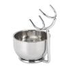 NOENNULL Shaving Holder and Soap Bowl, Hair Shaving Brush and Stand Holder with Stainless Steel Shaving Soap Bowl Stand Brush Set for Barber Bathroom Shower Room view 2